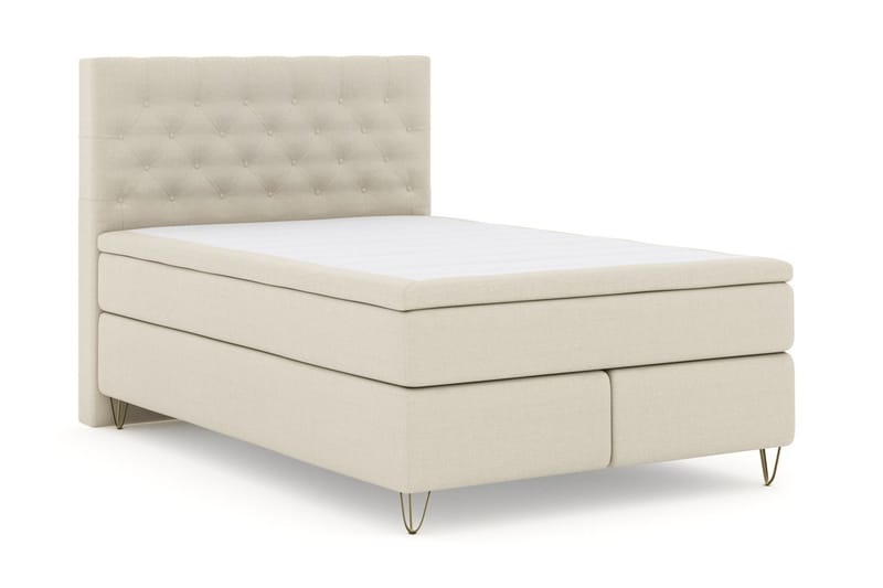 Select No 4 Kontinentalsäng 140x200 Medium - Beige/Metall V-Form - Products - Möbler - Säng - Kontinentalsäng