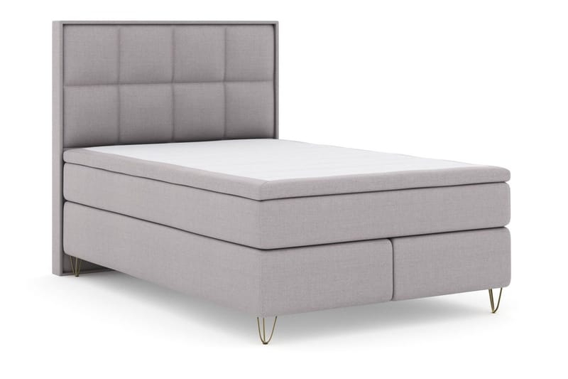 Select No 5 Komplett Sängpaket 140x200 Medium Watergel - Ljusgrå/Metall V-form - Products - Möbler - Säng - Kontinentalsäng