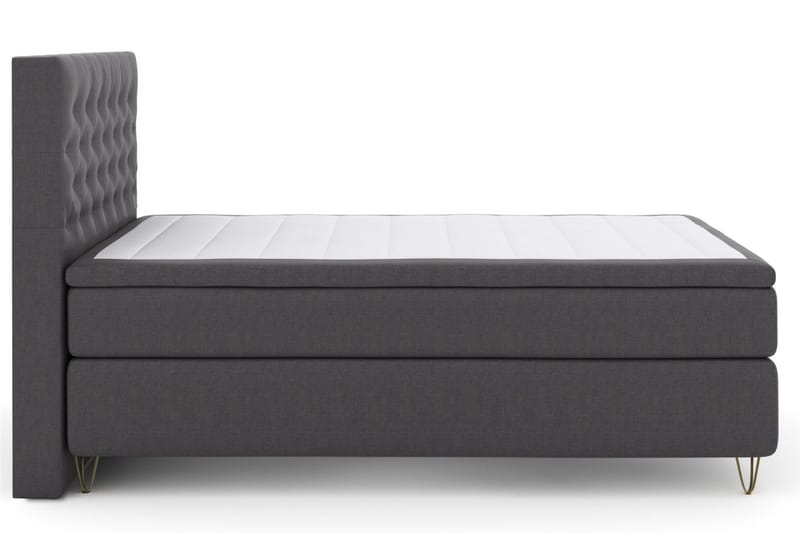 Select No 5 Komplett Sängpaket 140x200 Medium Watergel, Mörkgrå/Metall V-form