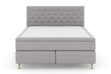 Select No 5 Komplett Sängpaket 180x200 Fast/Medium Latex - Ljusgrå/Guld - Products - Möbler - Säng - Kontinentalsäng