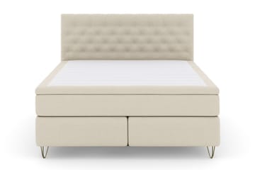 Select No 6 Kontinentalsäng 180x200 Medium Memory/Pocket - Beige/Metall V-Form - Products - Möbler - Säng - Kontinentalsäng