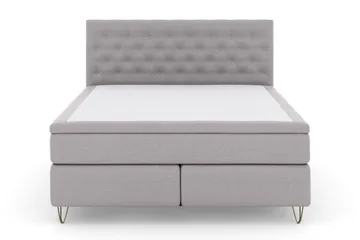 Select No 6 Kontinentalsäng 210x210 Medium Latex/Memory - Ljusgrå/Metall V-Form - Products - Möbler - Säng - Kontinentalsäng