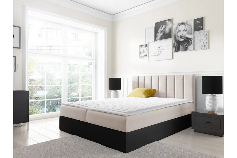 Vasil Kontinentalsäng 180x200 - Beige - Products - Möbler - Säng - Säng med förvaring