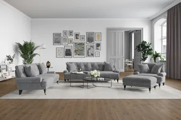 Andrew 2-sits Sammetssoffa - Ljusgrå - Products - Möbler - Soffa - 2 sits soffa