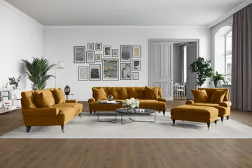 Andrew 2-sits Sammetssoffa - Mörkgul - Products - Möbler - Soffa - 2 sits soffa