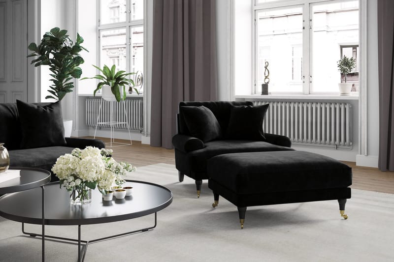 Andrew 2-sits Sammetssoffa - Svart - Products - Möbler - Soffa - 2 sits soffa