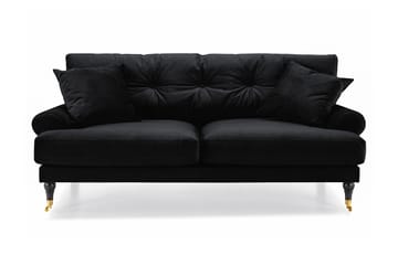 Andrew 2-sits Sammetssoffa, Svart