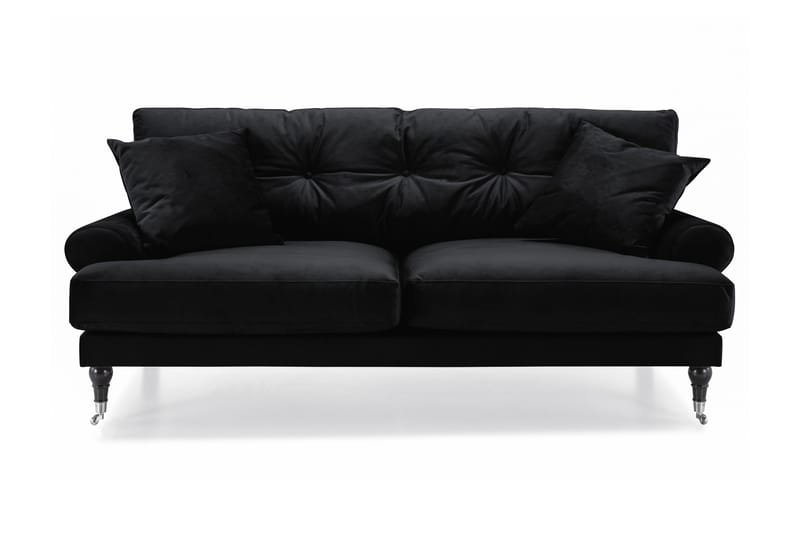 Andrew 2-sits Sammetssoffa, Svart