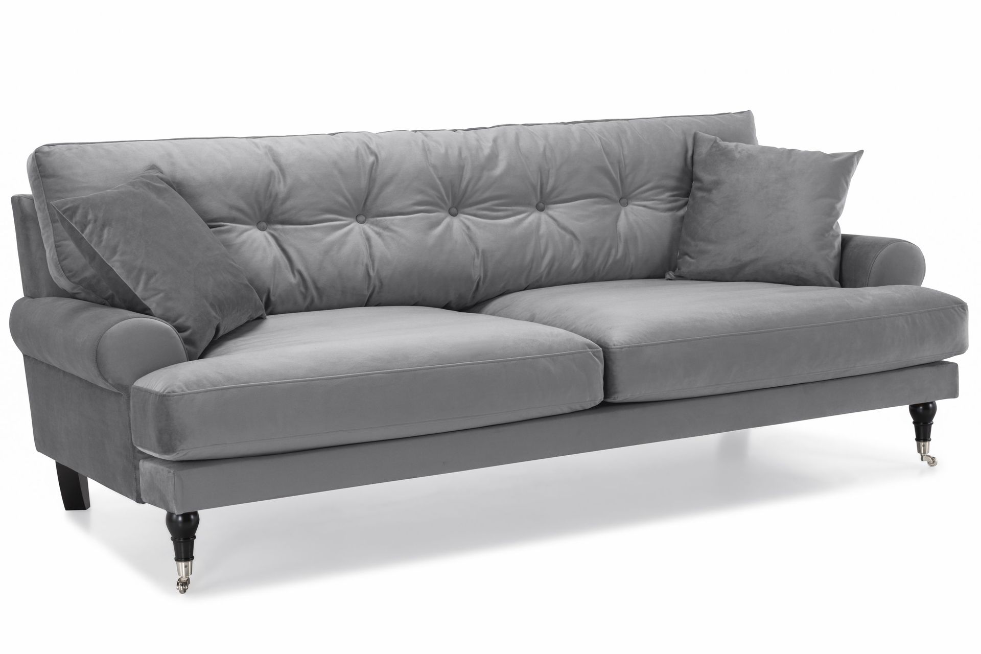 Andrew 3-sits Sammetssoffa - Ljusgrå - Products - Möbler - Soffa - 3 sits soffa