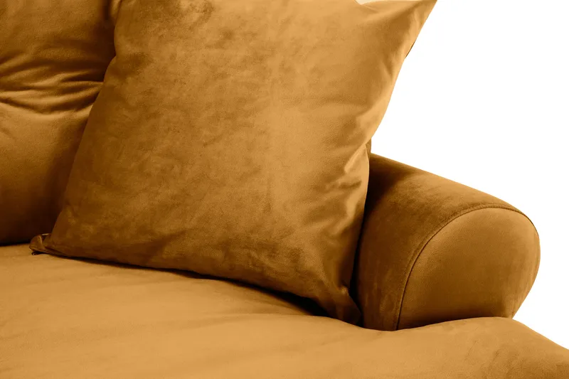 Andrew 3-sits Sammetssoffa - Mörkgul - Products - Möbler - Soffa - 3 sits soffa