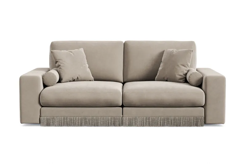 Arken Lyx 3-sits Djup Sammetssoffa, Beige