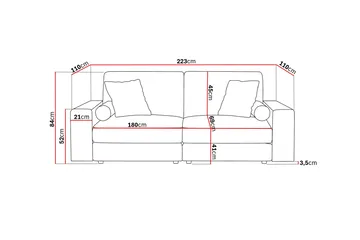 Arken Lyx 3-sits Djup Sammetssoffa - Svart - Products - Möbler - Soffa - 3 sits soffa