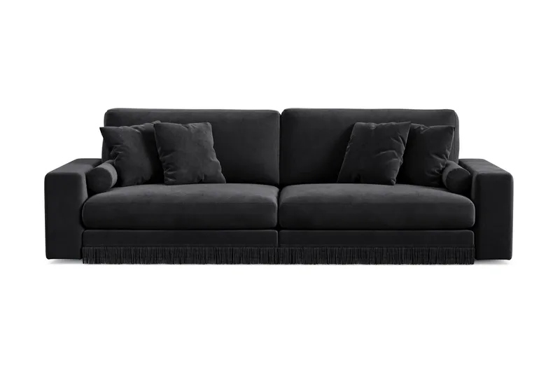 Arken Lyx 4-sits Djup Sammetssoffa, Svart