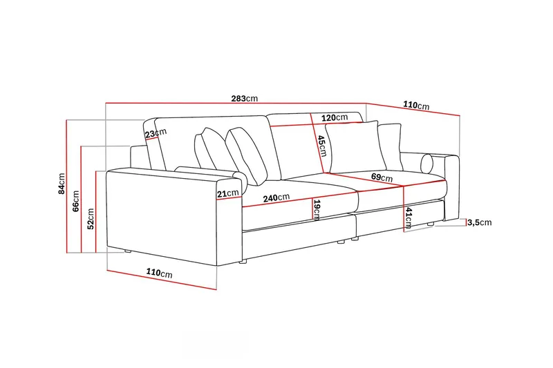 Arken Lyx 4-sits Djup Soffa i Manchester - Greige - Products - Möbler - Soffa - 4 sits soffa
