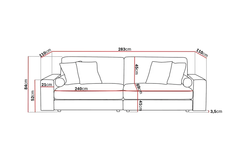 Arken Lyx 4-sits Djup Soffa i Manchester - Greige - Products - Möbler - Soffa - 4 sits soffa