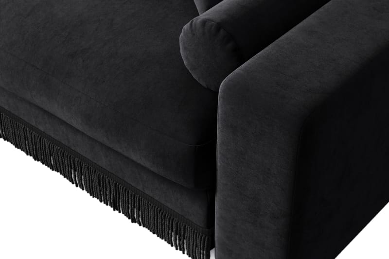 Arken Lyx 5-sits Vändbar L-formad Djup Divansoffa i Sammet - Svart - Products - Möbler - Soffa - Sammetssoffa