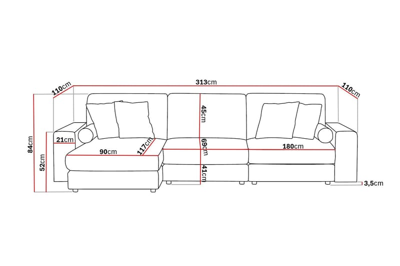 Arken Lyx 5-sits Vändbar L-formad Djup Divansoffa i Tyg - Grön - Products - Möbler - Soffa - Divansoffa & schäslongsoffa