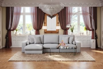 Arken Lyx 5-sits Vändbar L-formad Djup Divansoffa i Tyg - Ljusgrå - Products - Möbler - Soffa - Divansoffa & schäslongsoffa