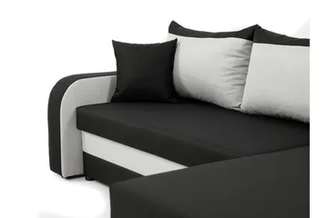 Alvared Djup 3 sits L soffa -Hörnbäddsoffa Universal 230 cm - Beige / Svart / Vit - Products - Möbler - Soffa - Bäddsoffa - Bäddsoffa divan