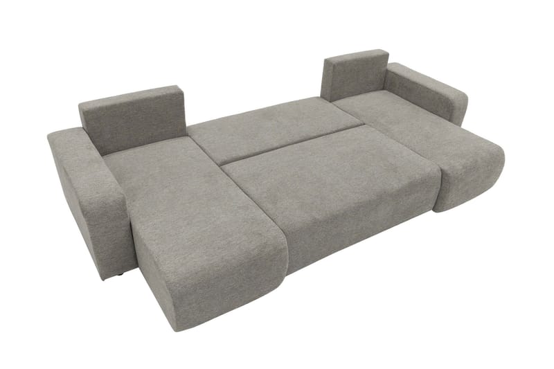 Barile Bäddsoffa Dubbeldivan 4-sits i Plysch - Grå - Products - Möbler - Soffa - Bäddsoffa - U bäddsoffa