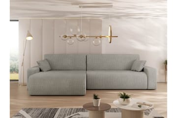 Barile Bäddsoffa med Divan 3-sits i Plysch - Grå - Products - Möbler - Soffa - Bäddsoffa - Bäddsoffa divan