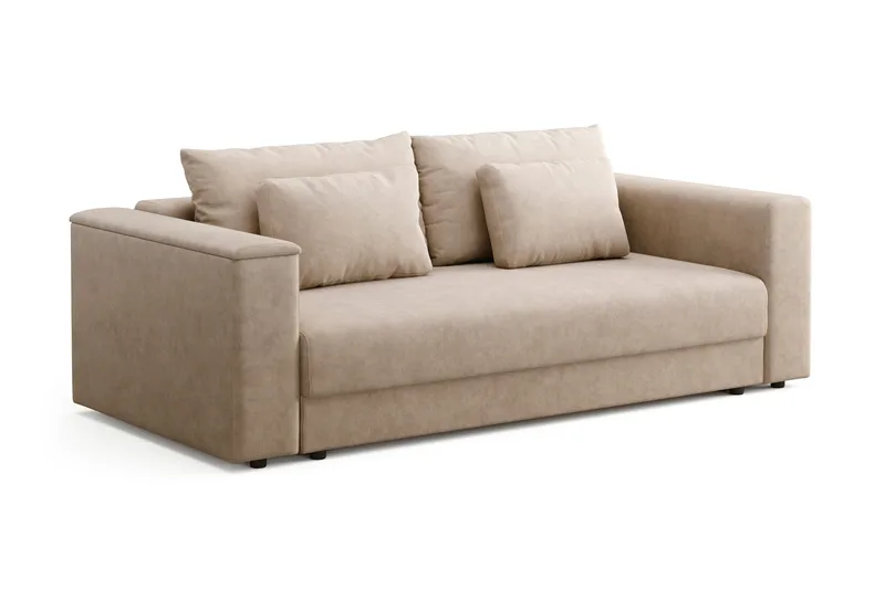 Bergen Djup 3-sits Bäddsoffa med förvaring - Beige - Products - Möbler - Soffa - Bäddsoffa - 3 sits bäddsoffa