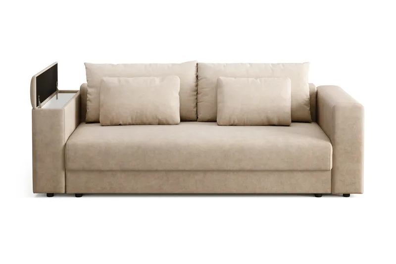 Bergen Djup 3-sits Bäddsoffa med förvaring - Beige - Products - Möbler - Soffa - Bäddsoffa - 3 sits bäddsoffa