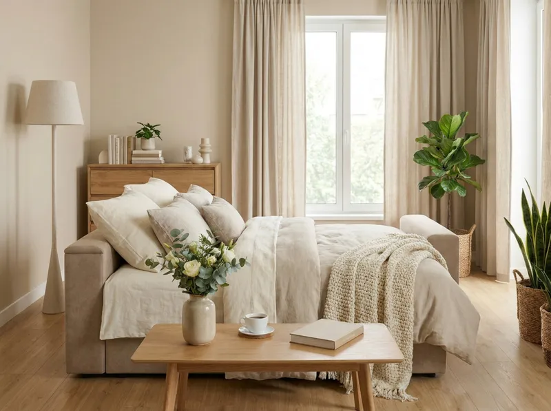 Bergen Djup 3-sits Bäddsoffa med förvaring - Beige - Products - Möbler - Soffa - Bäddsoffa - 3 sits bäddsoffa