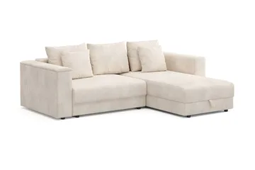 Bergen Djup 3-sits Bäddsoffa med vändbar divan och förvaring - Beige - Products - Möbler - Soffa - Bäddsoffa - Bäddsoffa divan