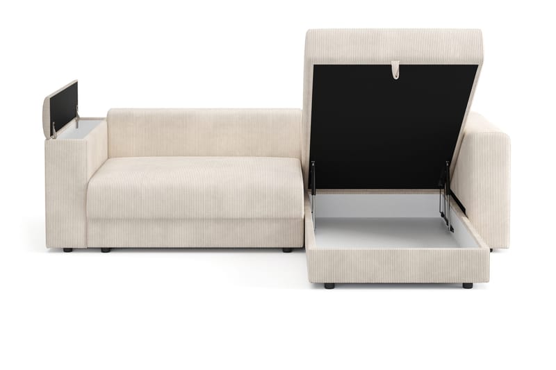 Bergen Djup 3-sits Bäddsoffa med vändbar divan och förvaring - Beige - Products - Möbler - Soffa - Bäddsoffa - Bäddsoffa divan