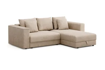 Bergen Djup 3-sits Bäddsoffa med vändbar divan och förvaring - Beige - Products - Möbler - Soffa - Bäddsoffa - Bäddsoffa divan