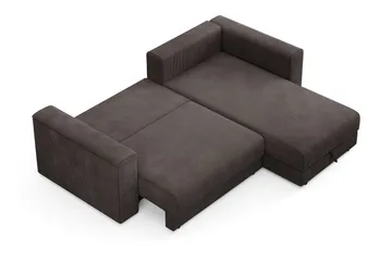 Bergen Djup 3-sits Bäddsoffa med vändbar divan och förvaring - Brown - Products - Möbler - Soffa - Bäddsoffa - Bäddsoffa divan