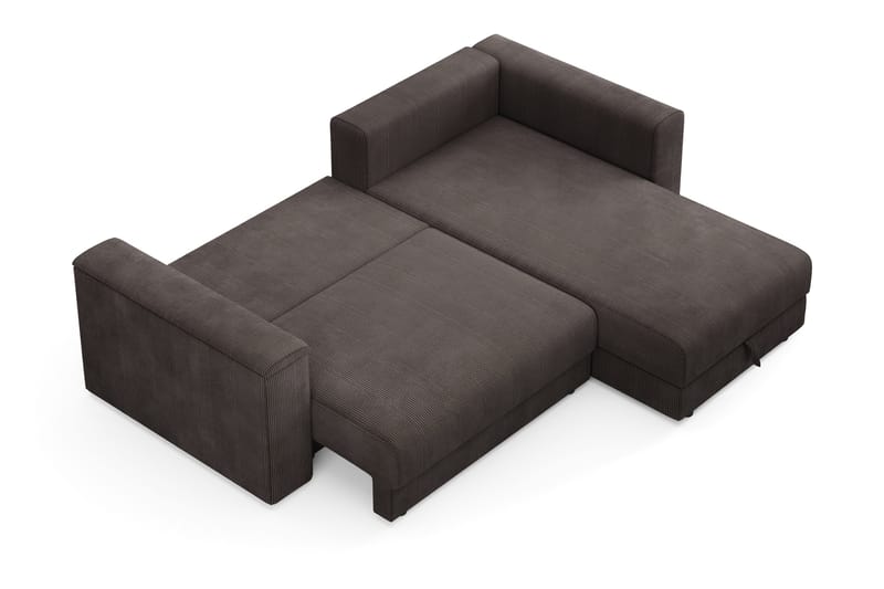 Bergen Djup 3-sits Bäddsoffa med vändbar divan och förvaring - Brown - Products - Möbler - Soffa - Bäddsoffa - Bäddsoffa divan