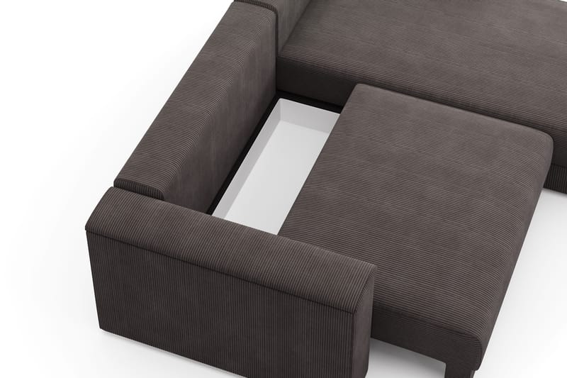Bergen Djup 3-sits Bäddsoffa med vändbar divan och förvaring - Brown - Products - Möbler - Soffa - Bäddsoffa - Bäddsoffa divan