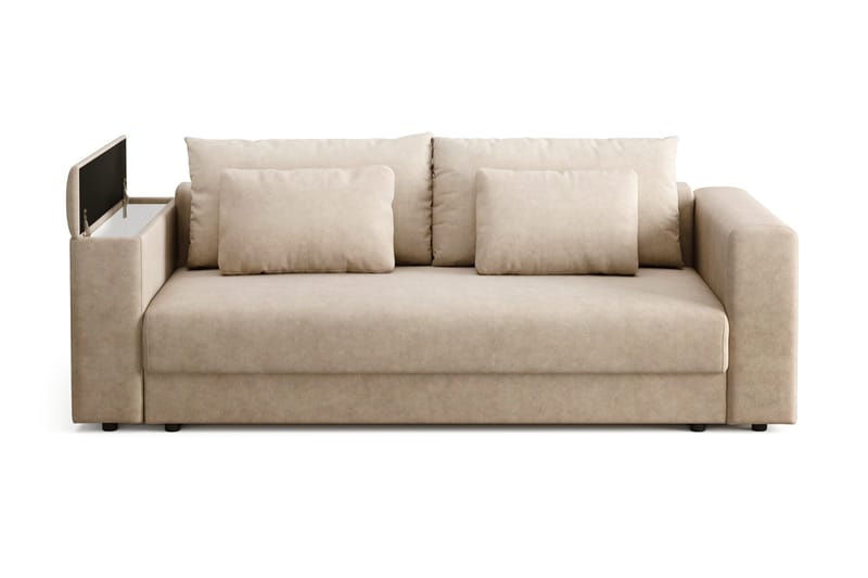 Bergen Extra djup 3-sits Bäddsoffa med Bäddmadrass i Latex och Tvättbar klädsel - Beige - Products - Möbler - Soffa - Bäddsoffa - 3 sits bäddsoffa