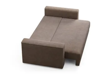 Bergen Extra djup 3-sits Bäddsoffa med Bäddmadrass i Latex och Tvättbar klädsel - Brun Tyg - Products - Möbler - Soffa - Bäddsoffa - 3 sits bäddsoffa