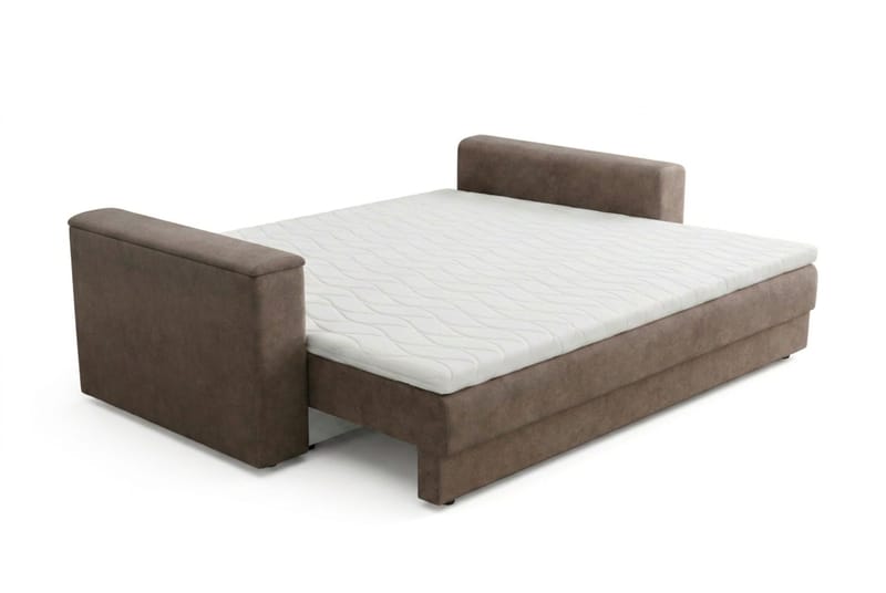 Bergen Extra djup 3-sits Bäddsoffa med Bäddmadrass i Latex och Tvättbar klädsel - Brun Tyg - Products - Möbler - Soffa - Bäddsoffa - 3 sits bäddsoffa