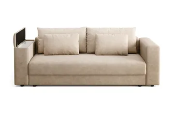 Bergen Extra djup 3-sits Bäddsoffa med Bäddmadrass i Polyesterskum Vändbar Sommar- & Vintersida och Tvättbar klädsel - Brun Tyg - Products - Möbler - Soffa - Bäddsoffa - 3 sits bäddsoffa