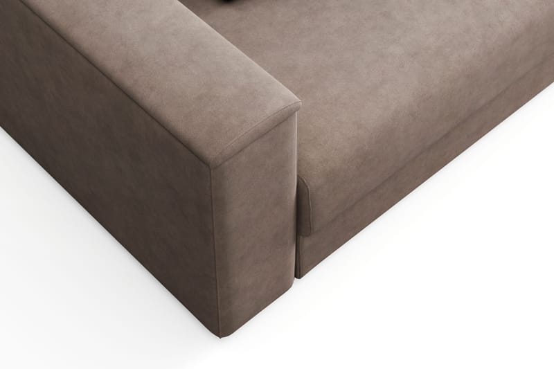 Bergen Extra djup 3-sits Bäddsoffa med Bäddmadrass i Polyesterskum och Tvättbar klädsel - Brun - Products - Möbler - Soffa - Bäddsoffa - 3 sits bäddsoffa