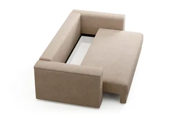 Bergen Extra djup 3-sits Bäddsoffa med Bäddmadrass i Polyesterskum Vändbar Sommar- & Vintersida och Tvättbar klädsel - Brun Tyg - Products - Möbler - Soffa - Bäddsoffa - 3 sits bäddsoffa