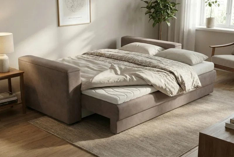 Bergen Extra djup 3-sits Bäddsoffa med Bäddmadrass i Polyesterskum och Tvättbar klädsel - Brun - Products - Möbler - Soffa - Bäddsoffa - 3 sits bäddsoffa