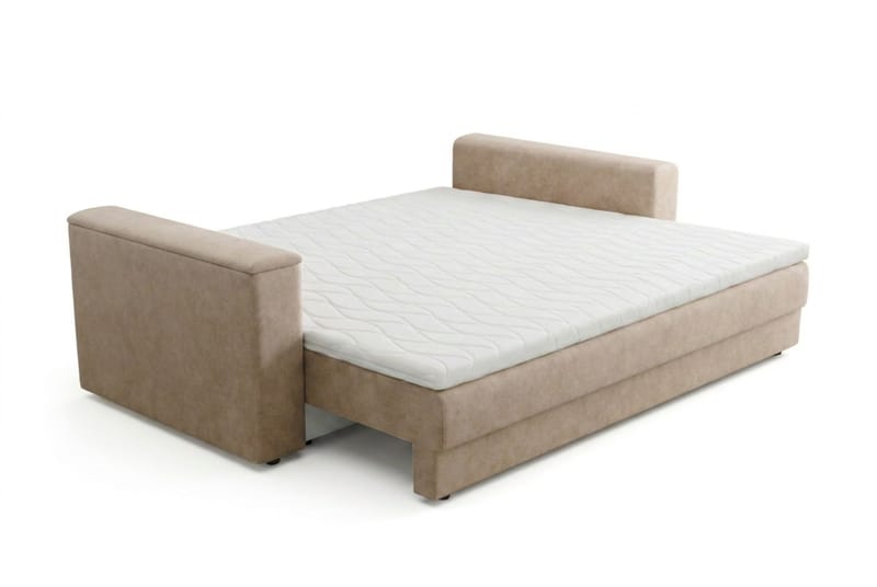 Bergen Extra djup 3-sits Bäddsoffa med Bäddmadrass i Polyesterskum Vändbar Sommar- & Vintersida och Tvättbar klädsel - Brun Tyg - Products - Möbler - Soffa - Bäddsoffa - 3 sits bäddsoffa