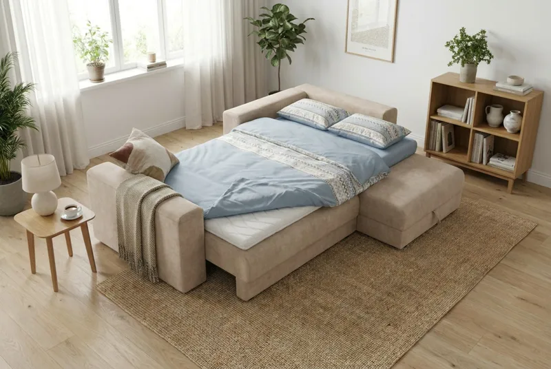Bergen Extra djup 3-sits Bäddsoffa med Divan och Bäddmadrass i Polyesterskum Vändbar Sommar- & Vintersida och Tvättbar klädsel - Brun Tyg - Products - Möbler - Soffa - Bäddsoffa - Bäddsoffa divan