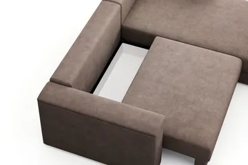 Bergen Extra djup 3-sits Bäddsoffa med Divan och Bäddmadrass i Polyesterskum och Tvättbar klädsel - Beige Tyg - Products - Möbler - Soffa - Bäddsoffa - Bäddsoffa divan
