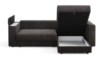 Bergen Extra djup 3-sits Bäddsoffa med Divan och Bäddmadrass i Polyesterskum och Tvättbar klädsel - Mörkgrå - Products - Möbler - Soffa - Bäddsoffa - Bäddsoffa divan