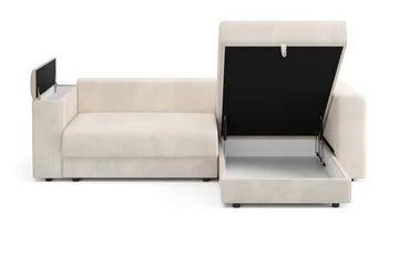 Bergen Extra djup 3-sits Bäddsoffa med Divan och Bäddmadrass i Polyesterskum Vändbar Sommar- & Vintersida och Tvättbar klädsel - Beige - Products - Möbler - Soffa - Bäddsoffa - Bäddsoffa divan