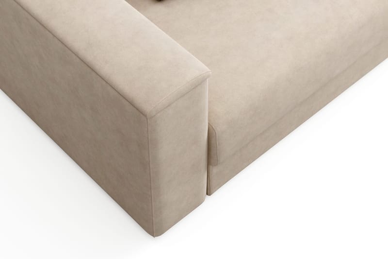 Bergen Extra djup 3-sits Bäddsoffa med Divan och Bäddmadrass i Polyesterskum Vändbar Sommar- & Vintersida och Tvättbar klädsel - Brun Tyg - Products - Möbler - Soffa - Bäddsoffa - Bäddsoffa divan