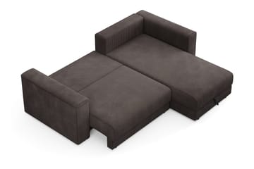 Bergen Extra djup 3-sits Bäddsoffa med Divan och Bäddmadrass i Polyesterskum och Tvättbar klädsel - Mörkgrå - Products - Möbler - Soffa - Bäddsoffa - Bäddsoffa divan
