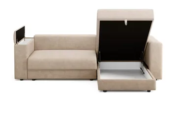 Bergen Extra Djup 3-sits Bäddsoffa med vändbar divan och förvaring - Beige - Products - Möbler - Soffa - Bäddsoffa - Bäddsoffa divan