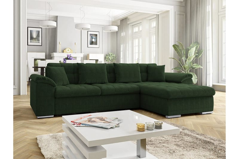 Camior 3-sits Hörnbäddsoffa Dark green - Products - Möbler - Soffa - Bäddsoffa - Hörnbäddsoffa